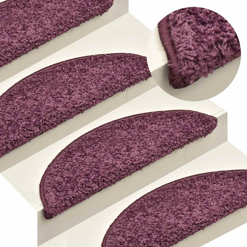 Tappetini per scale 30 pz 65x21x4 cm Viola scuro Semicircolari Grandi