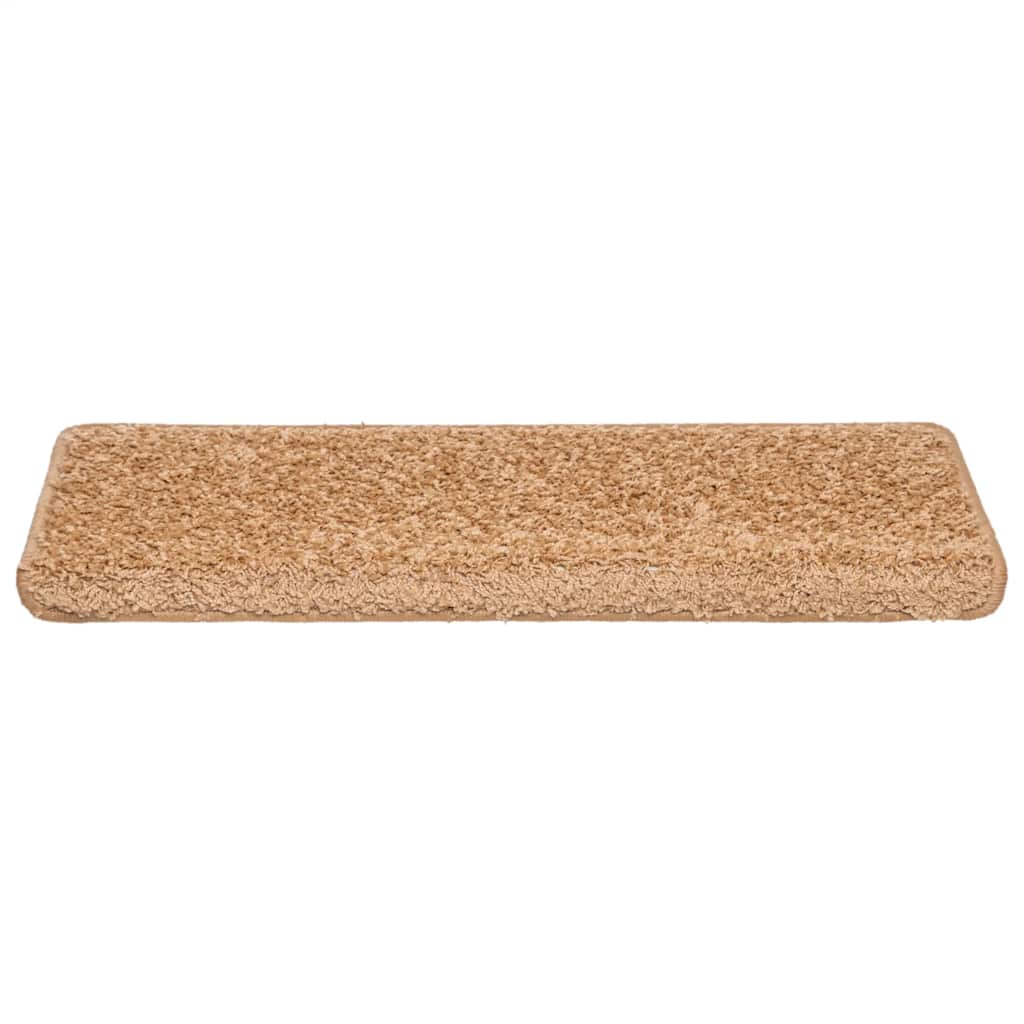 Tappetini per scale 30 pz 65x21x4 cm Beige Bordo rettangolare