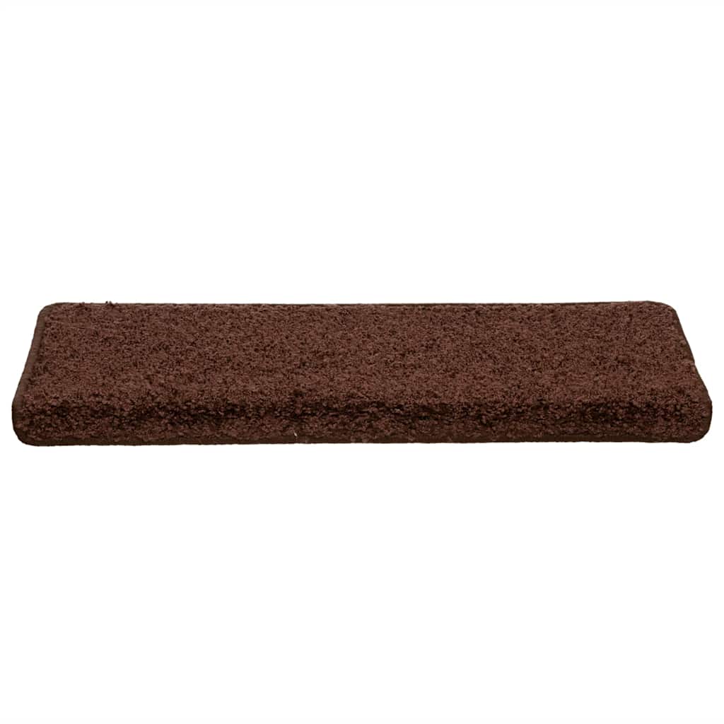 Tappetini per scale 30 pz 65x21x4 cm Marrone Bordo rettangolare