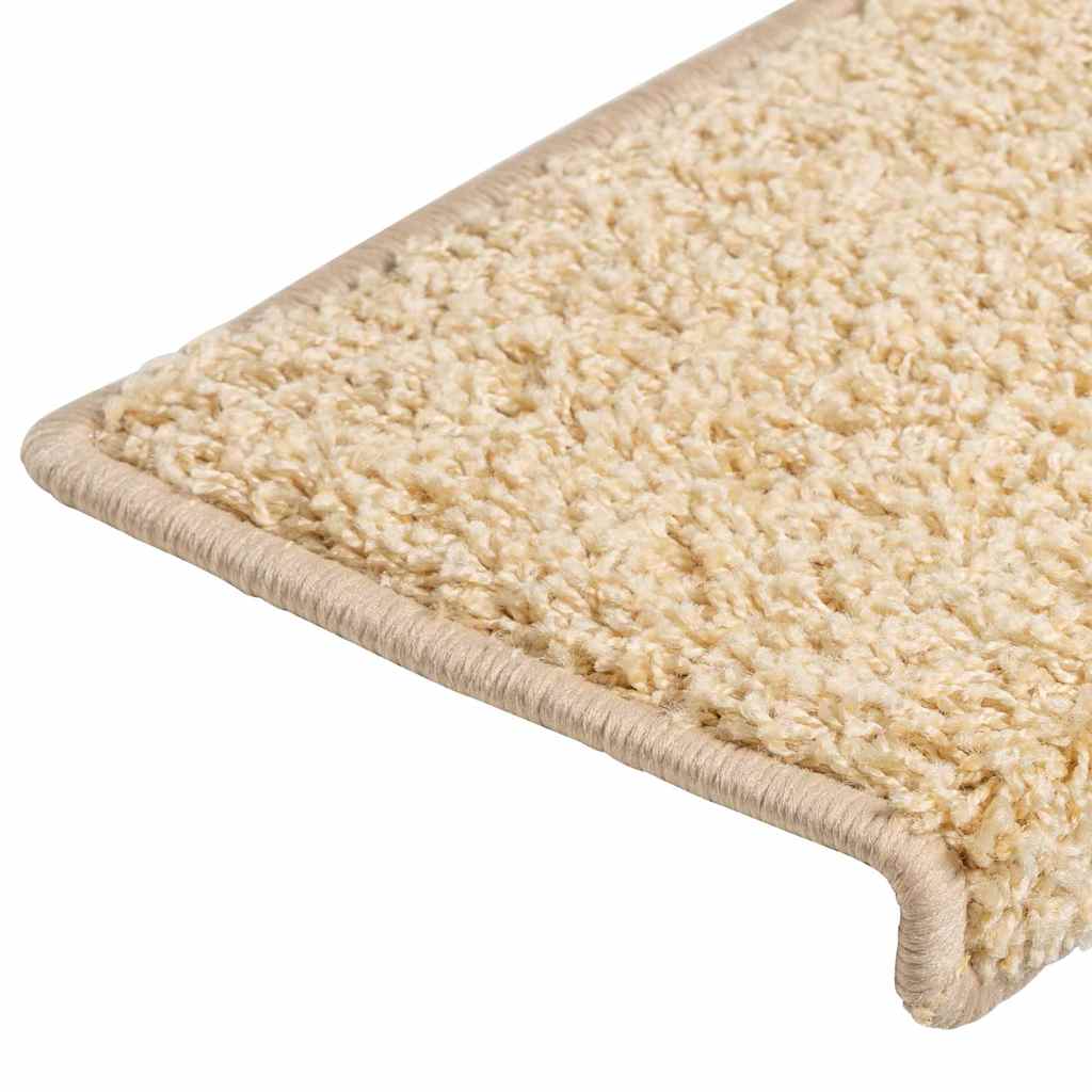 Tappetini per scale 30 pz 65x21x4 cm Crema Bordo rettangolare