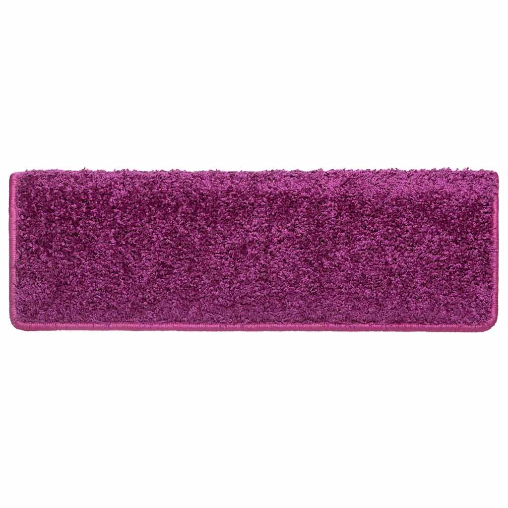 Tappetini per scale 30 pz 65x21x4 cm Viola Bordo rettangolare