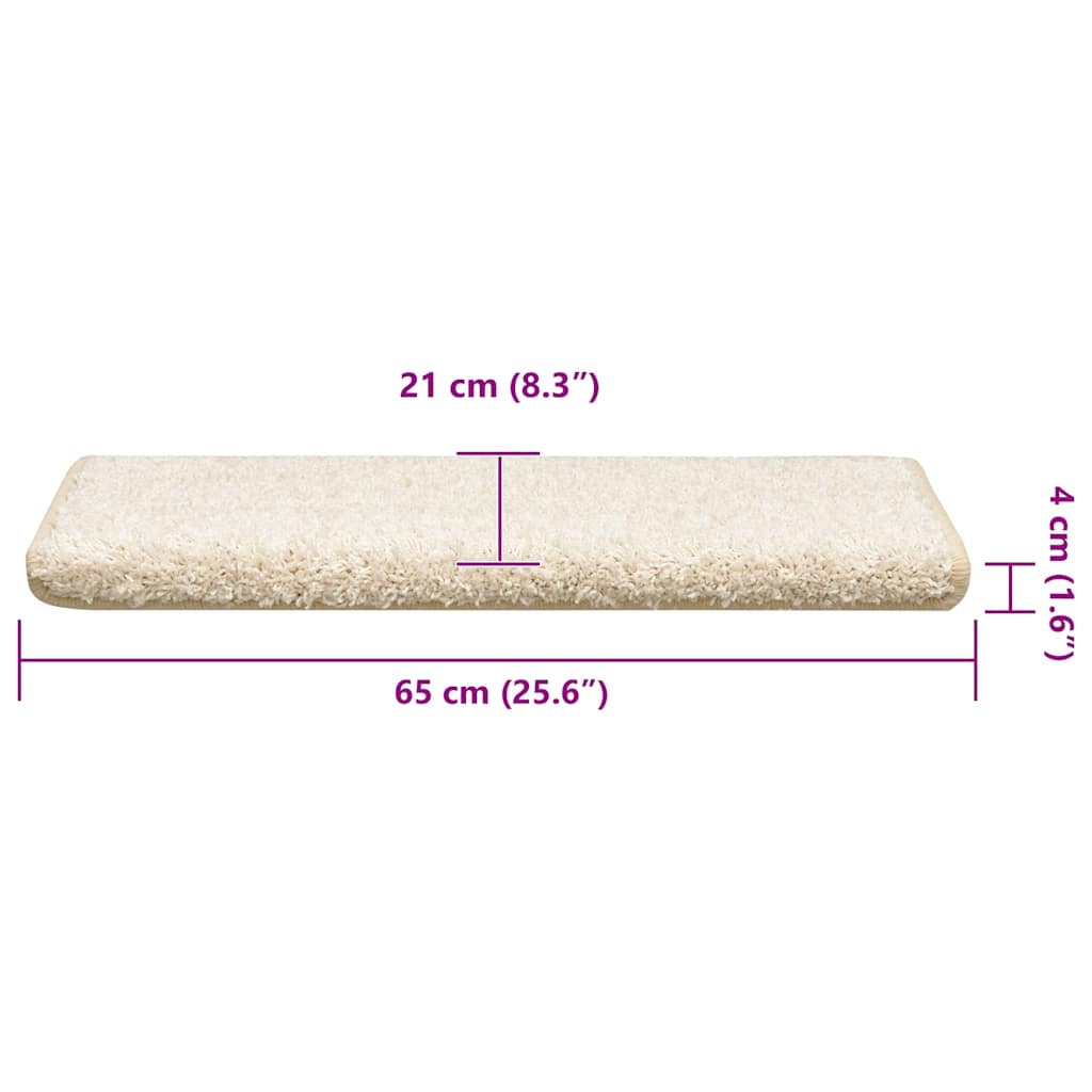 Tappetini per scale 30 pz 65x21x4 cm bianchi con bordo rettangolare
