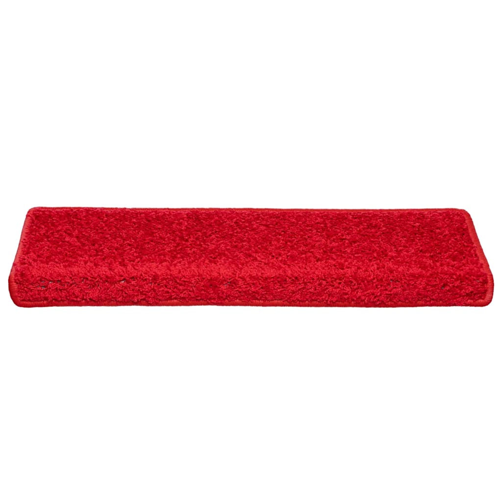 Tappetini per scale 30 pz 65x21x4 cm Rosso Bordo rettangolare