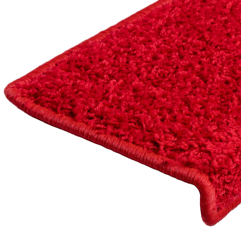 Tappetini per scale 30 pz 65x21x4 cm Rosso Bordo rettangolare