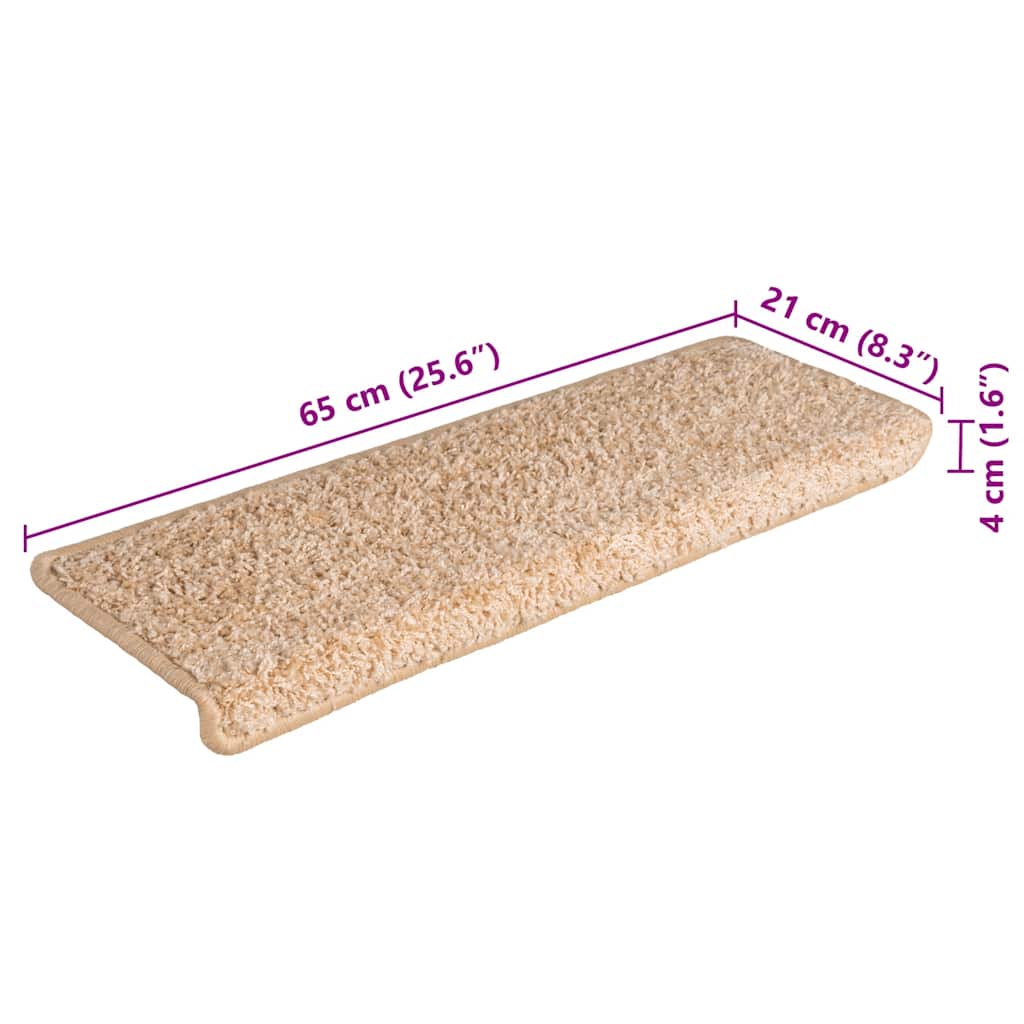 Tappetini per scale 30 pz 65x21x4 cm Oro Bordo rettangolare