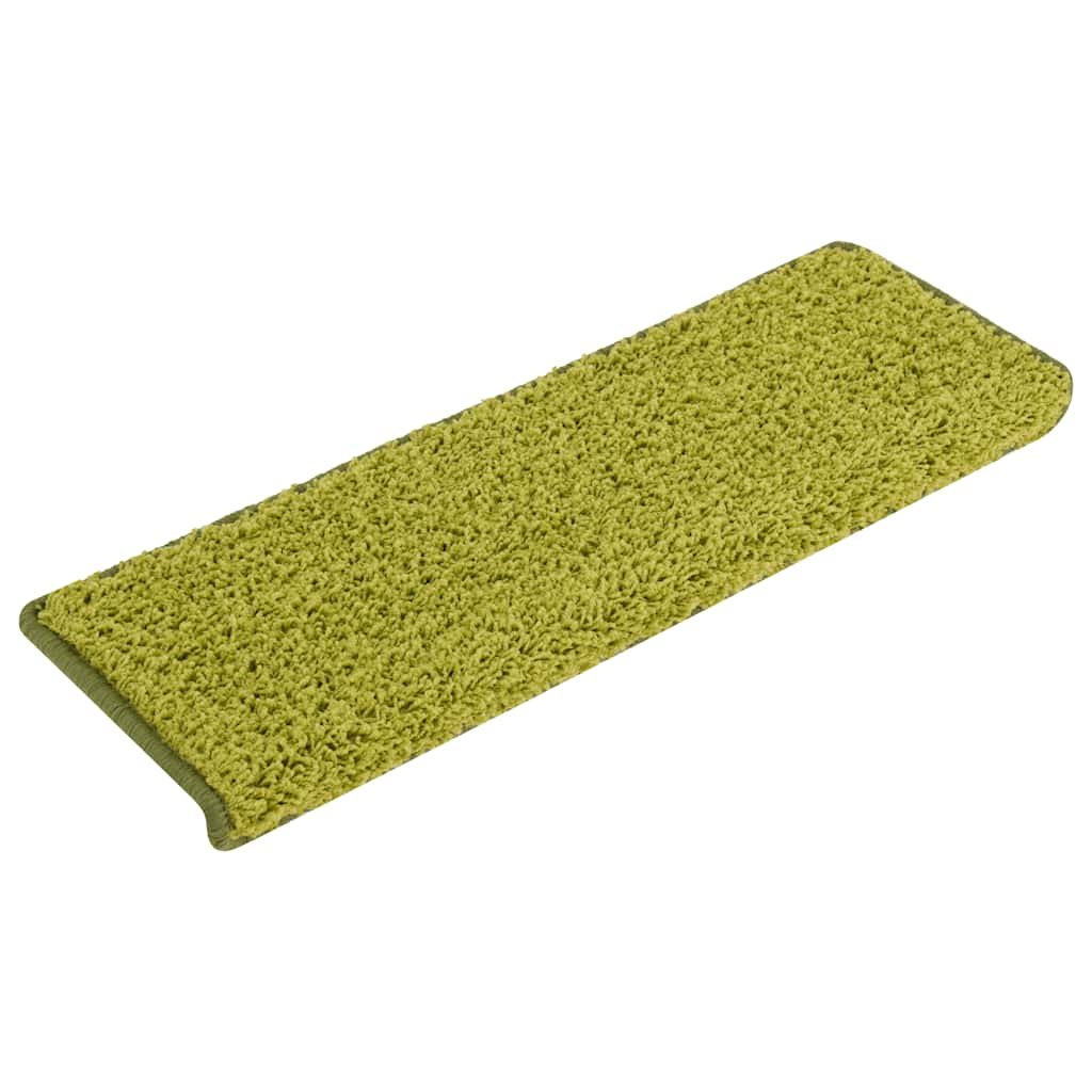 Tappetini per scale 30 pz 65x21x4 cm Verde Bordo rettangolare