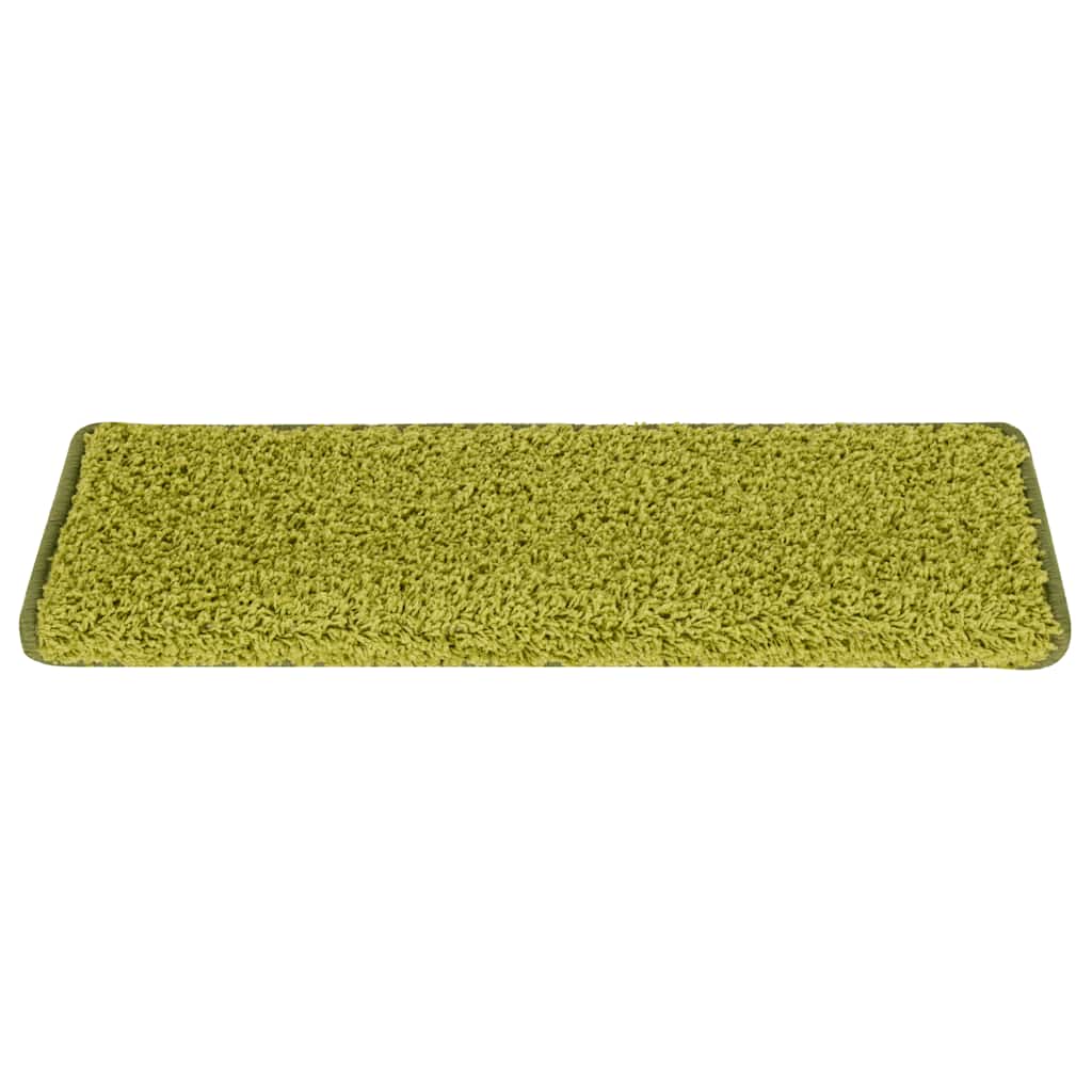 Tappetini per scale 30 pz 65x21x4 cm Verde Bordo rettangolare