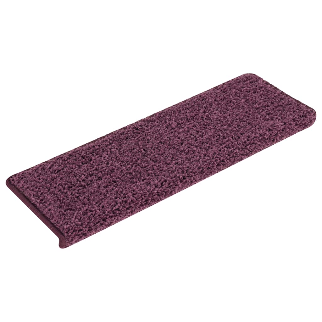 Tappetini per scale 30 pz 65x21x4 cm Viola scuro con bordo rettangolare