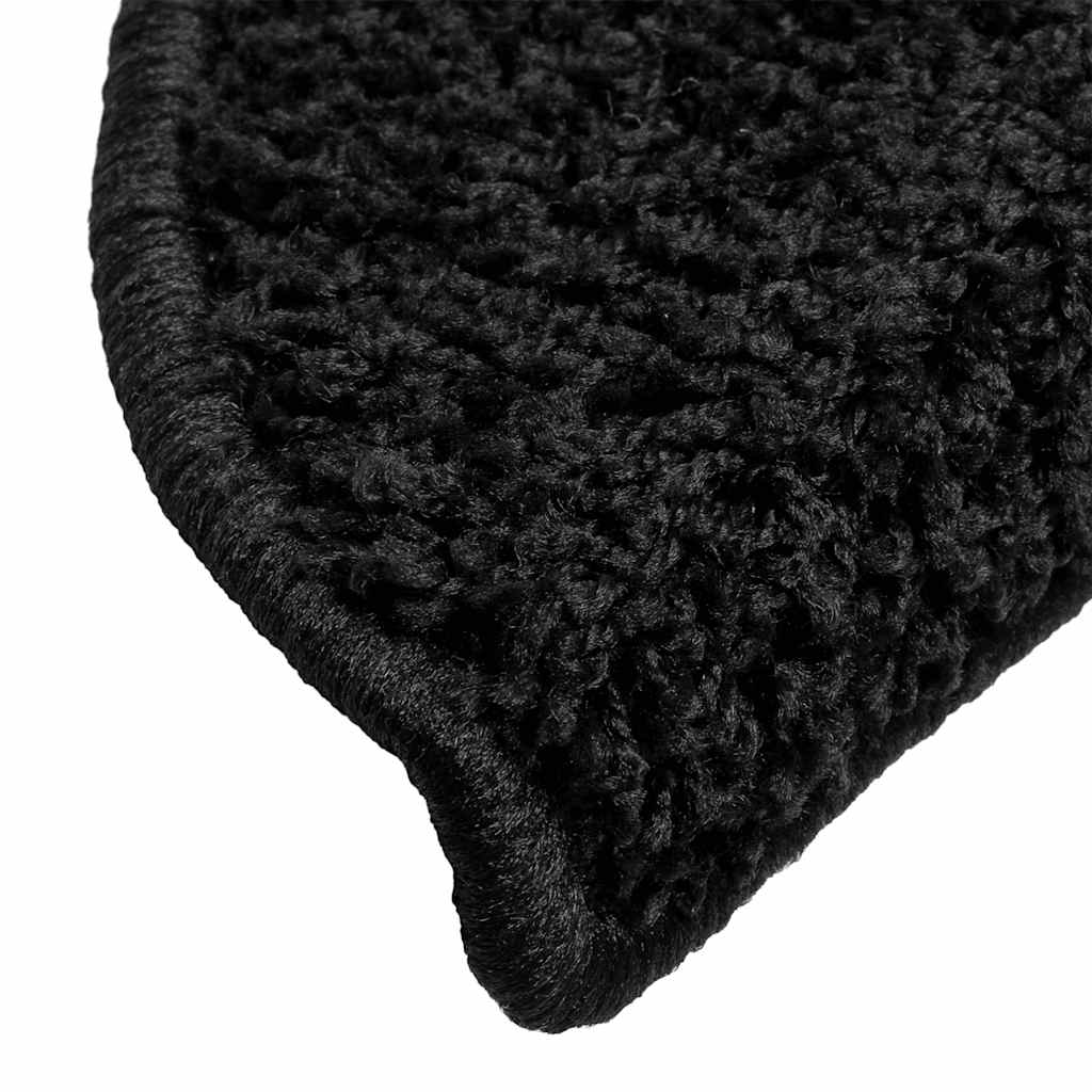 Tappetini per scale 20 pz 56x17x3 cm Nero Semicircolari
