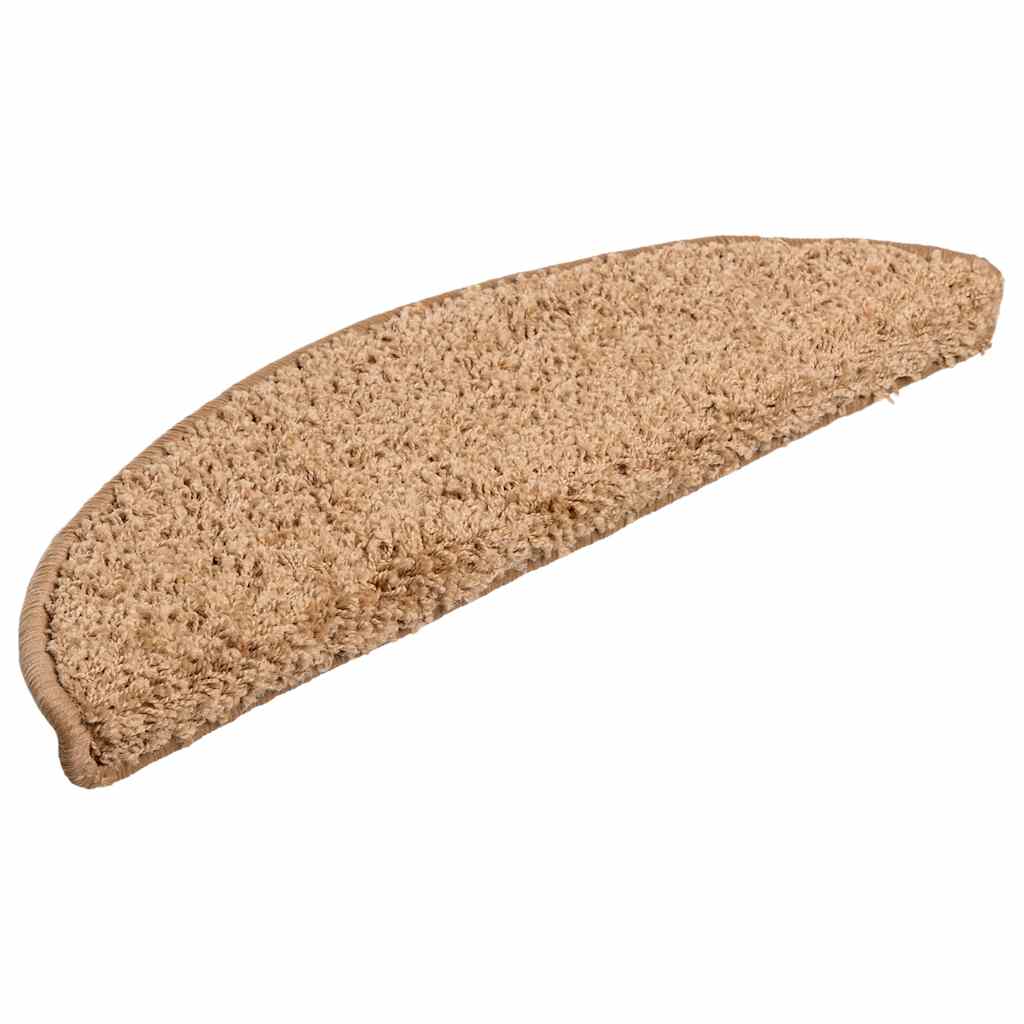 Tappetini per scale 20 pz 56x17x3 cm Beige Semicircolari