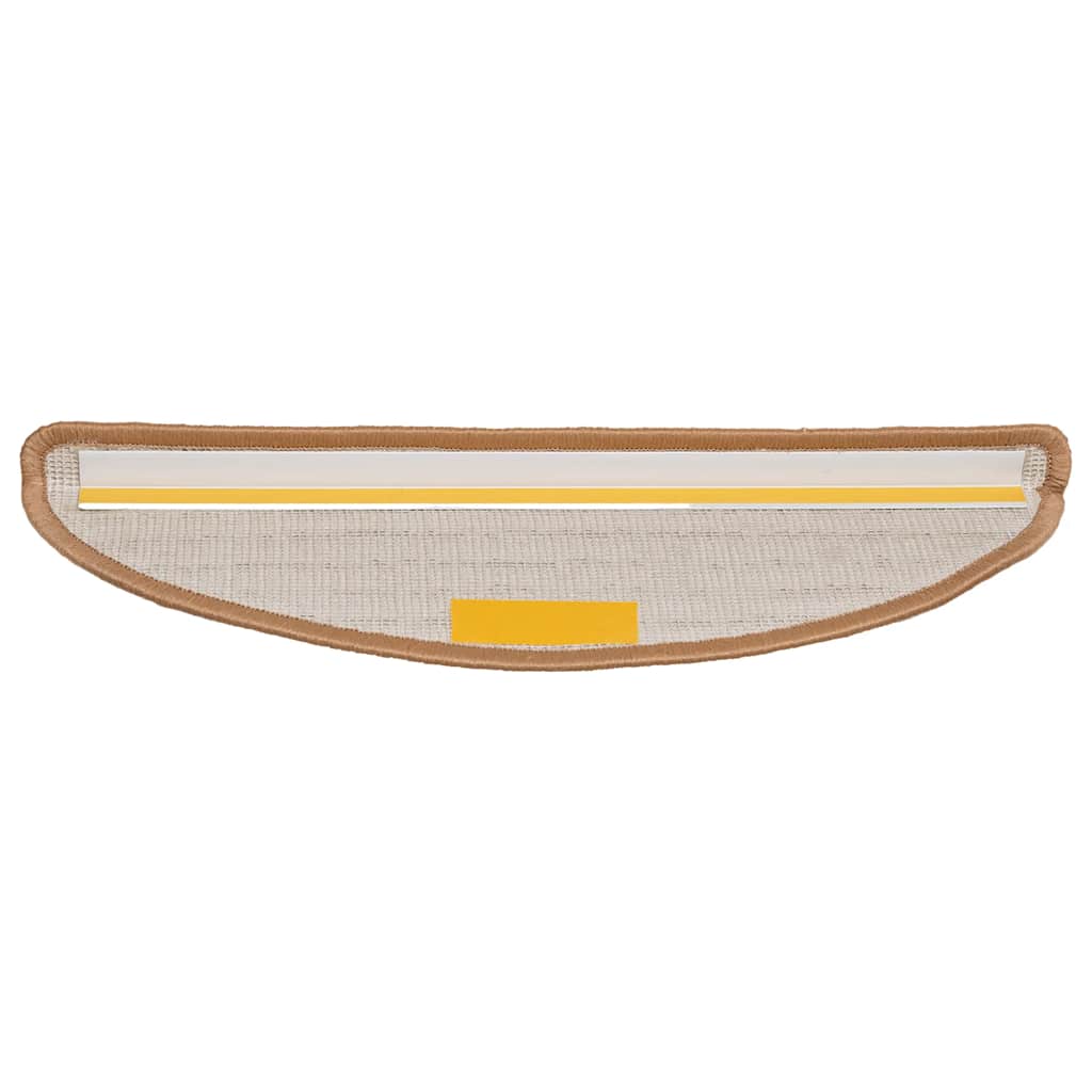 Tappetini per scale 20 pz 56x17x3 cm Beige Semicircolari