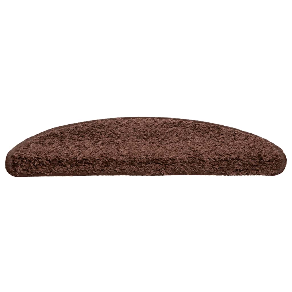 Tappetini per scale 20 pz 56x17x3 cm Marrone Semicircolari