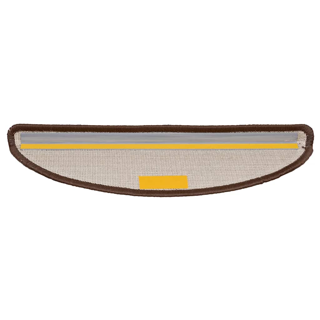 Tappetini per scale 20 pz 56x17x3 cm Marrone Semicircolari