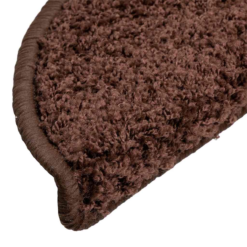 Tappetini per scale 20 pz 56x17x3 cm Marrone Semicircolari