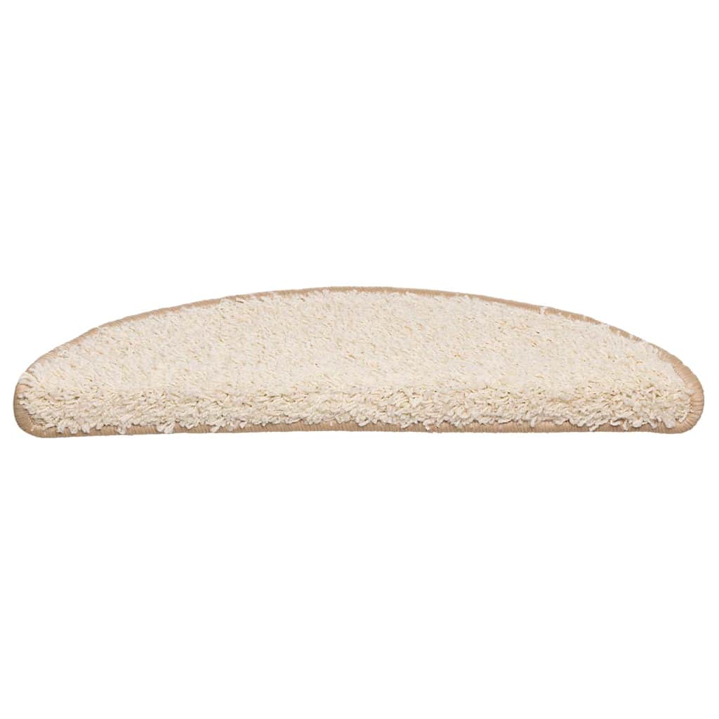 Tappetini per scale 20 pz 56x17x3 cm Crema Semicircolari