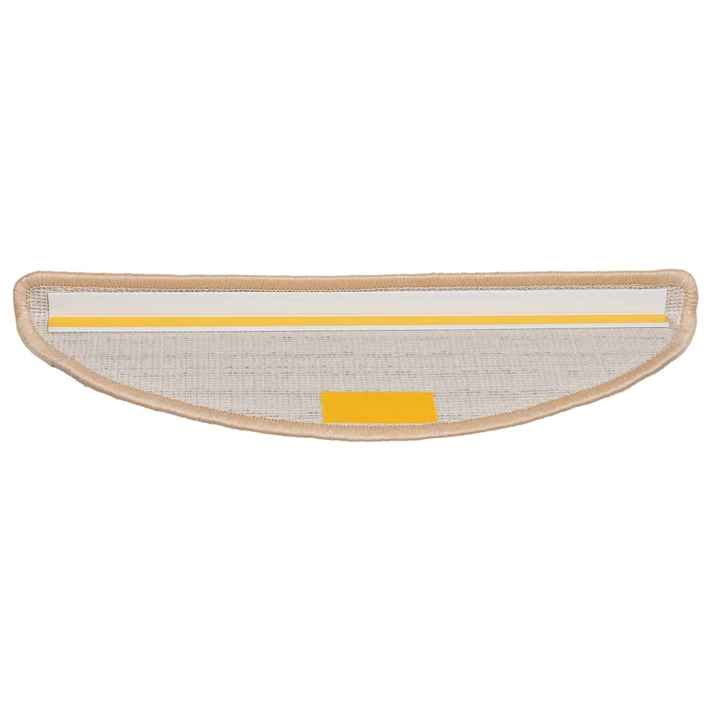 Tappetini per scale 20 pz 56x17x3 cm Crema Semicircolari