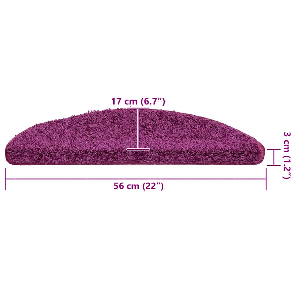 Tappetini per scale 20 pz 56x17x3 cm Viola Semicircolari