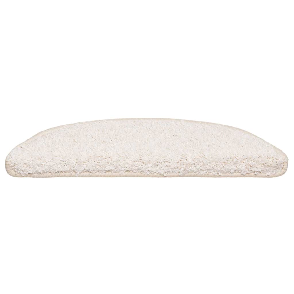 Tappetini per scale 20 pz 56x17x3 cm Bianco Semicircolari