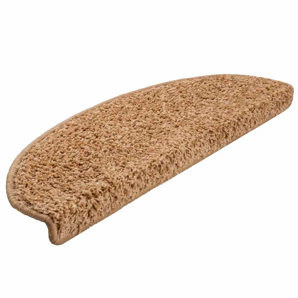 Tappetini per scale 20 pz 65x21x4 cm Beige Semicircolari Grandi
