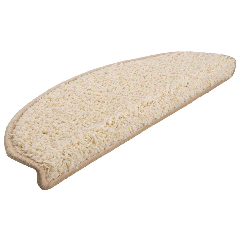 Tappetini per scale 20 pz 65x21x4 cm Crema Semicircolari Grandi