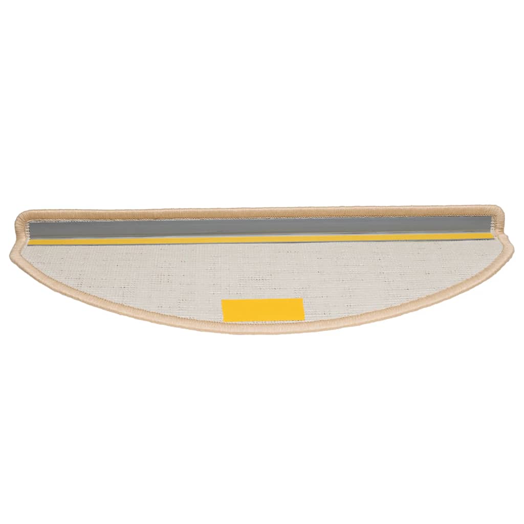 Tappetini per scale 20 pz 65x21x4 cm Crema Semicircolari Grandi