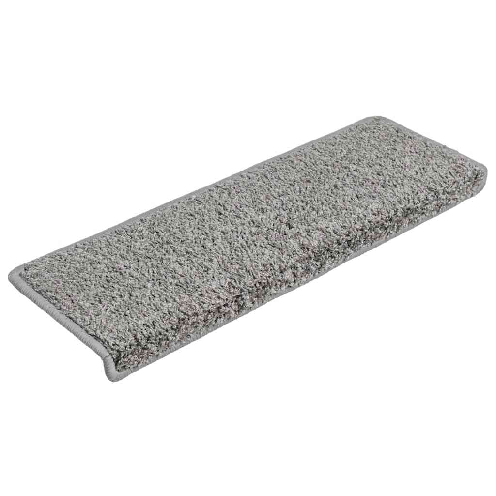 Tappetini per scale 20 pz 65x21x4 cm Grigio Bordo rettangolare