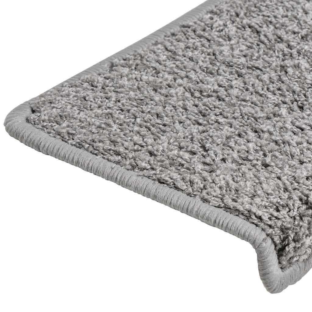 Tappetini per scale 20 pz 65x21x4 cm Grigio Bordo rettangolare