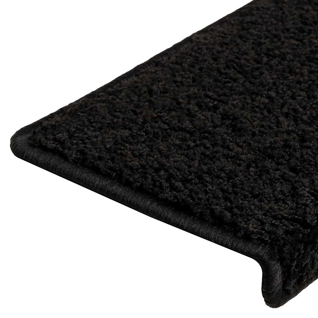 Tappetini per scale 20 pz 65x21x4 cm Nero Bordo rettangolare