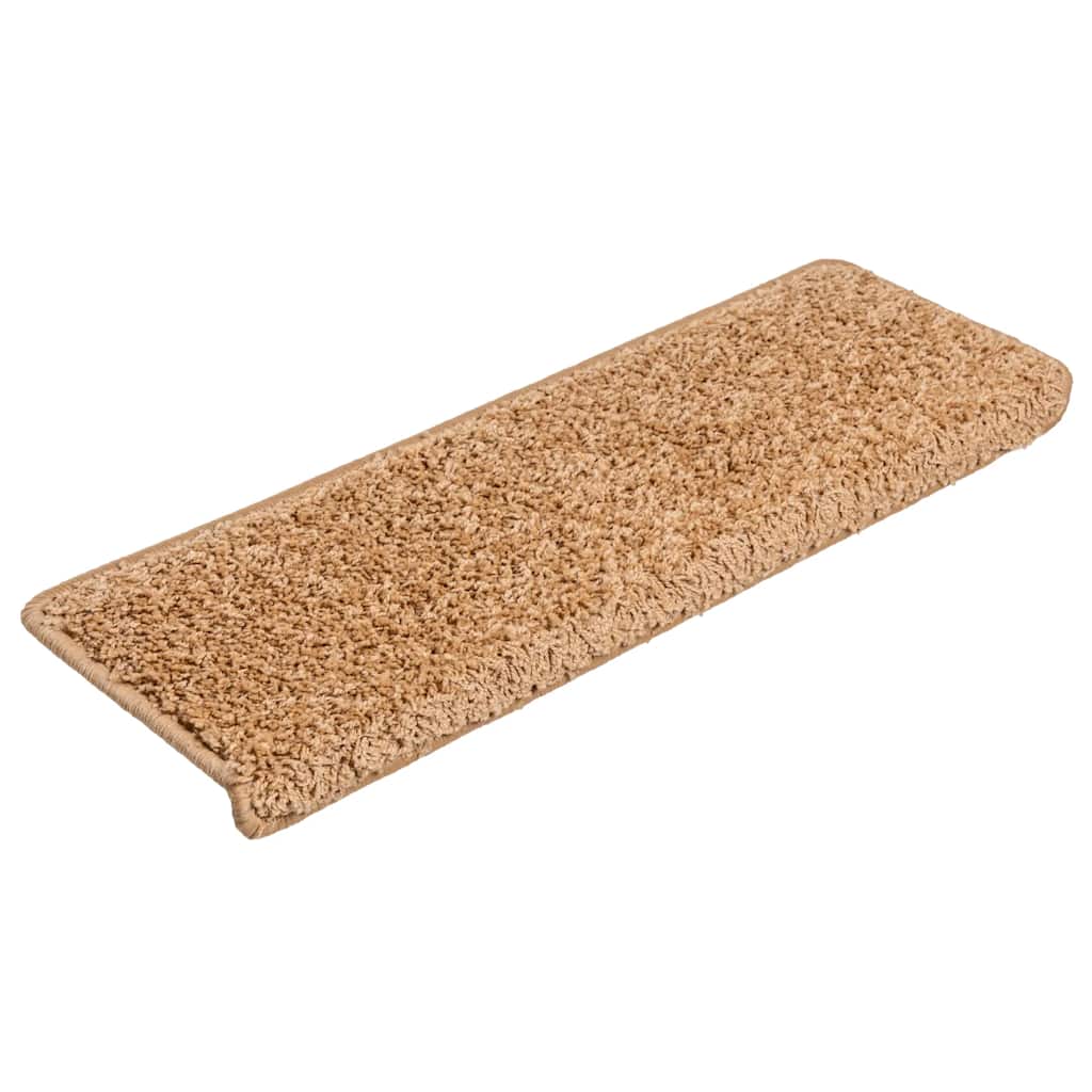 Tappetini per scale 20 pz 65x21x4 cm Beige Bordo rettangolare