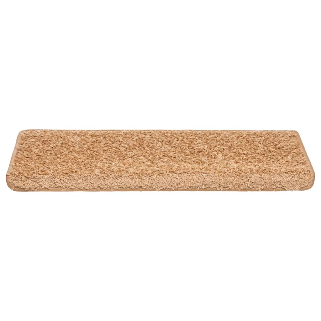 Tappetini per scale 20 pz 65x21x4 cm Beige Bordo rettangolare