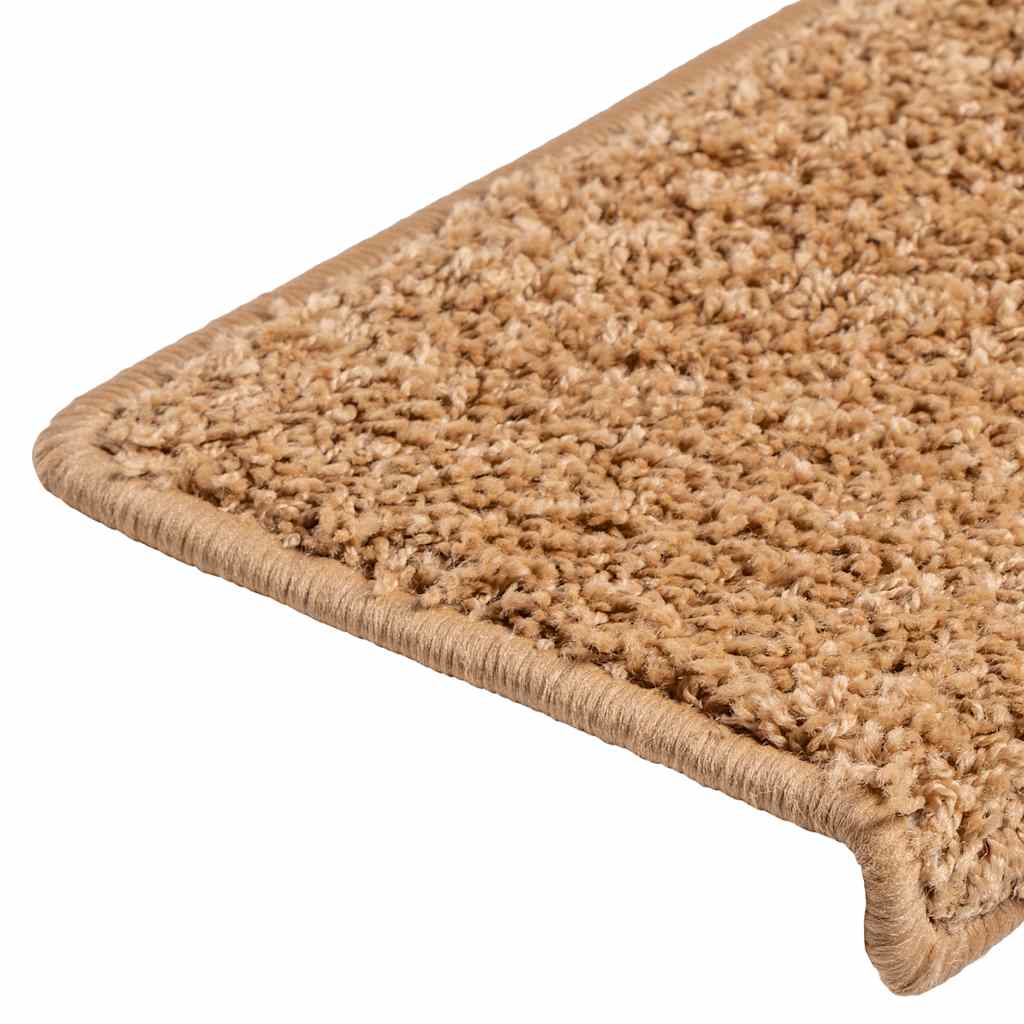 Tappetini per scale 20 pz 65x21x4 cm Beige Bordo rettangolare