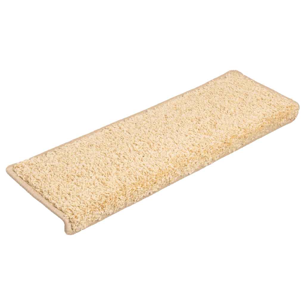 Tappetini per scale 20 pz 65x21x4 cm Crema Bordo rettangolare