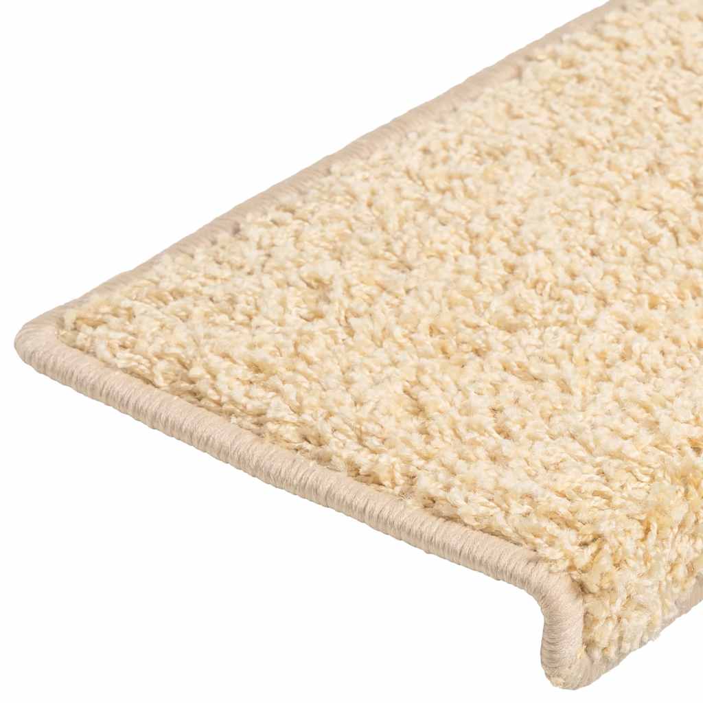 Tappetini per scale 20 pz 65x21x4 cm Crema Bordo rettangolare