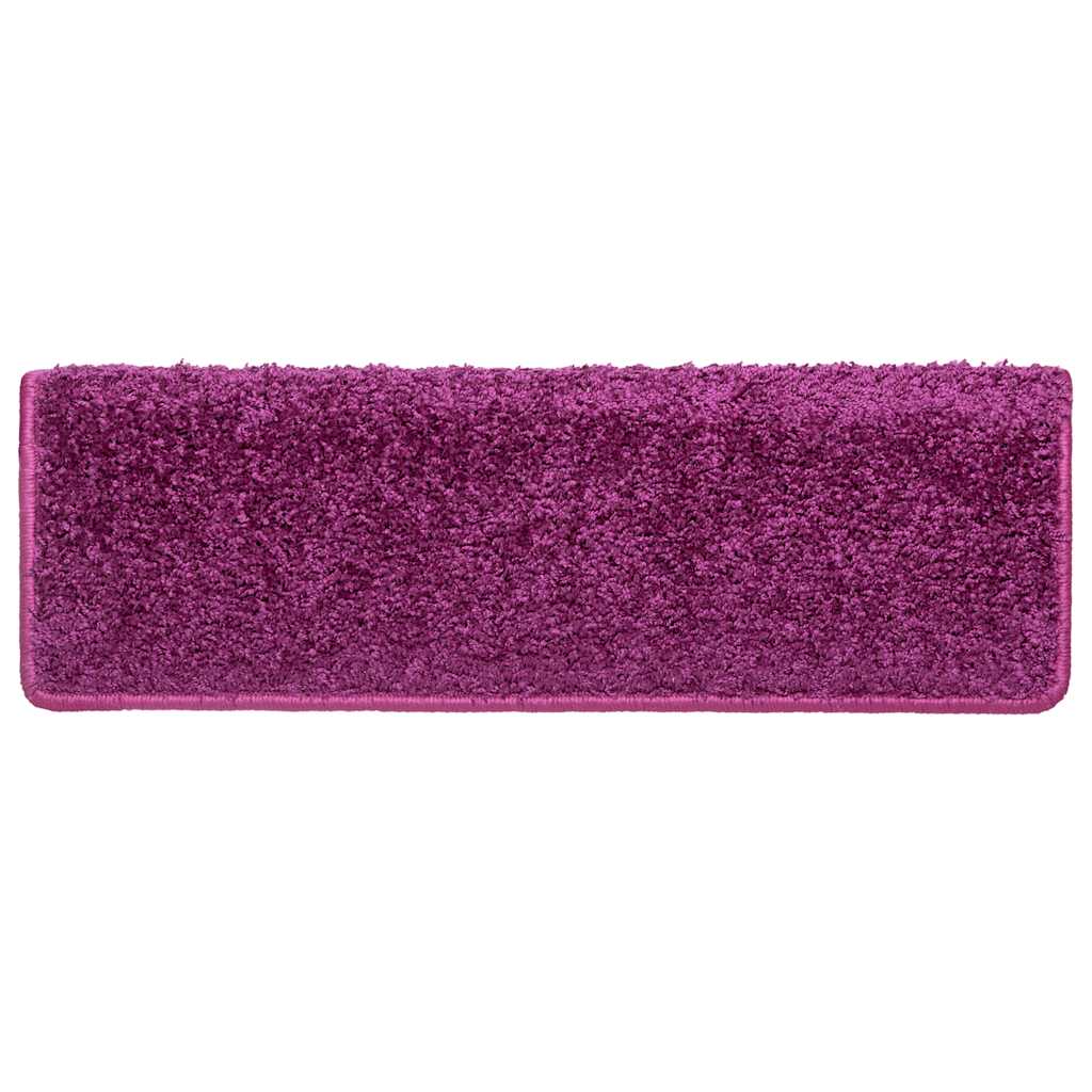 Tappetini per scale 20 pz 65x21x4 cm Viola Bordo rettangolare