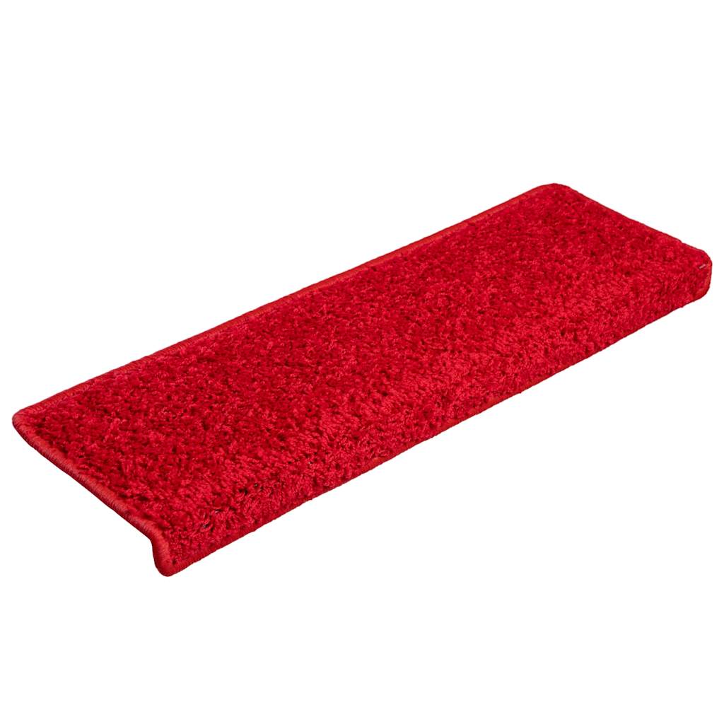 Tappetini per scale 20 pz 65x21x4 cm Rosso Bordo rettangolare