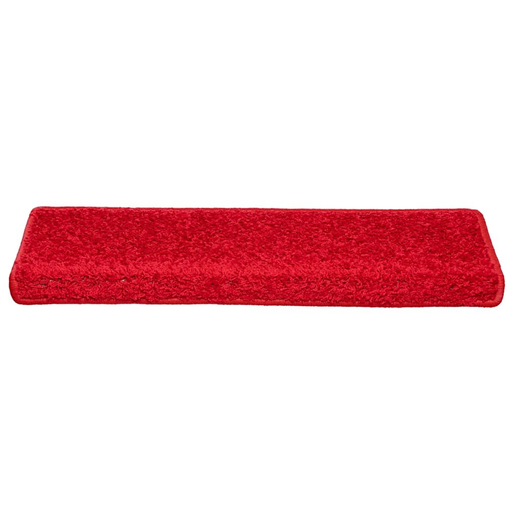 Tappetini per scale 20 pz 65x21x4 cm Rosso Bordo rettangolare