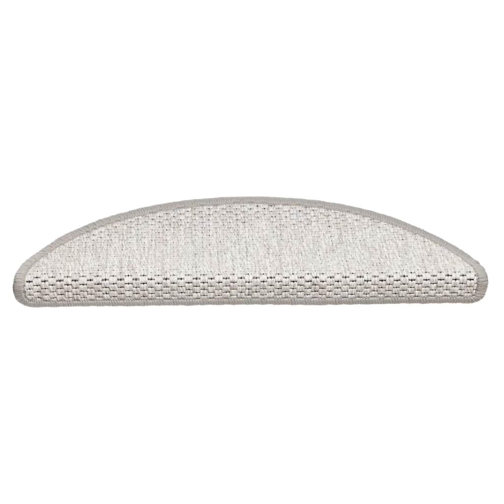 Tappeti Adesivi Scale Aspetto Sisal 30 pz 56x17x3 cm Platino