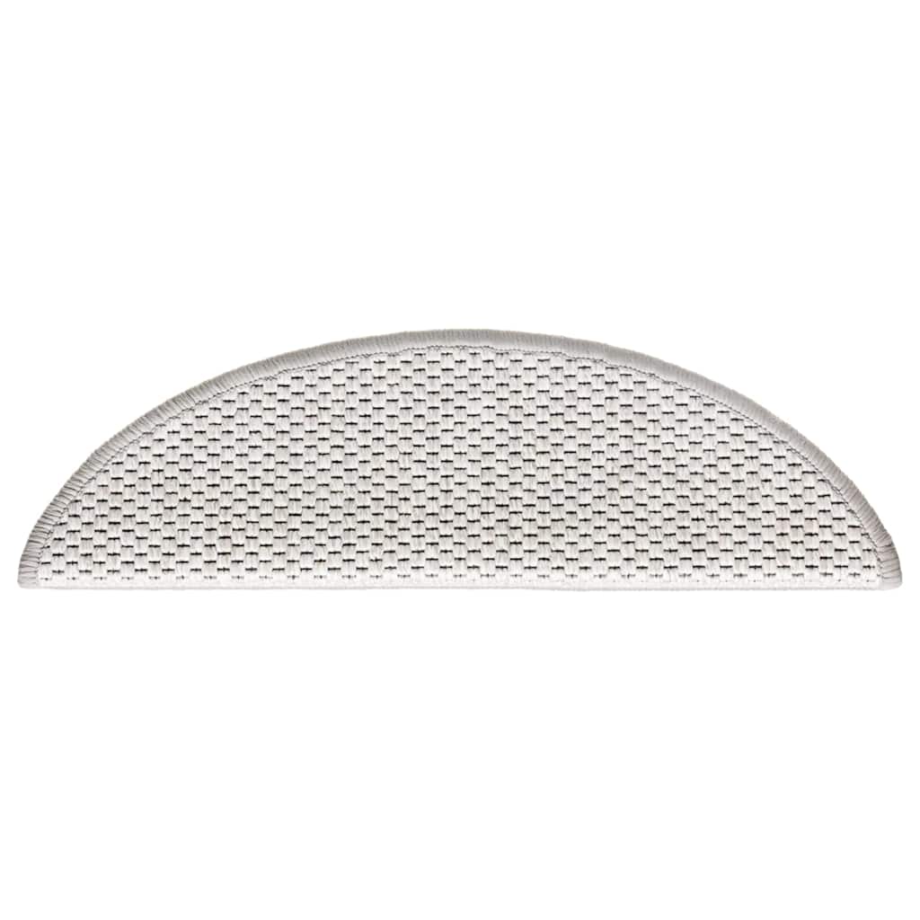 Tappeti Adesivi Scale Aspetto Sisal 30 pz 56x17x3 cm Platino