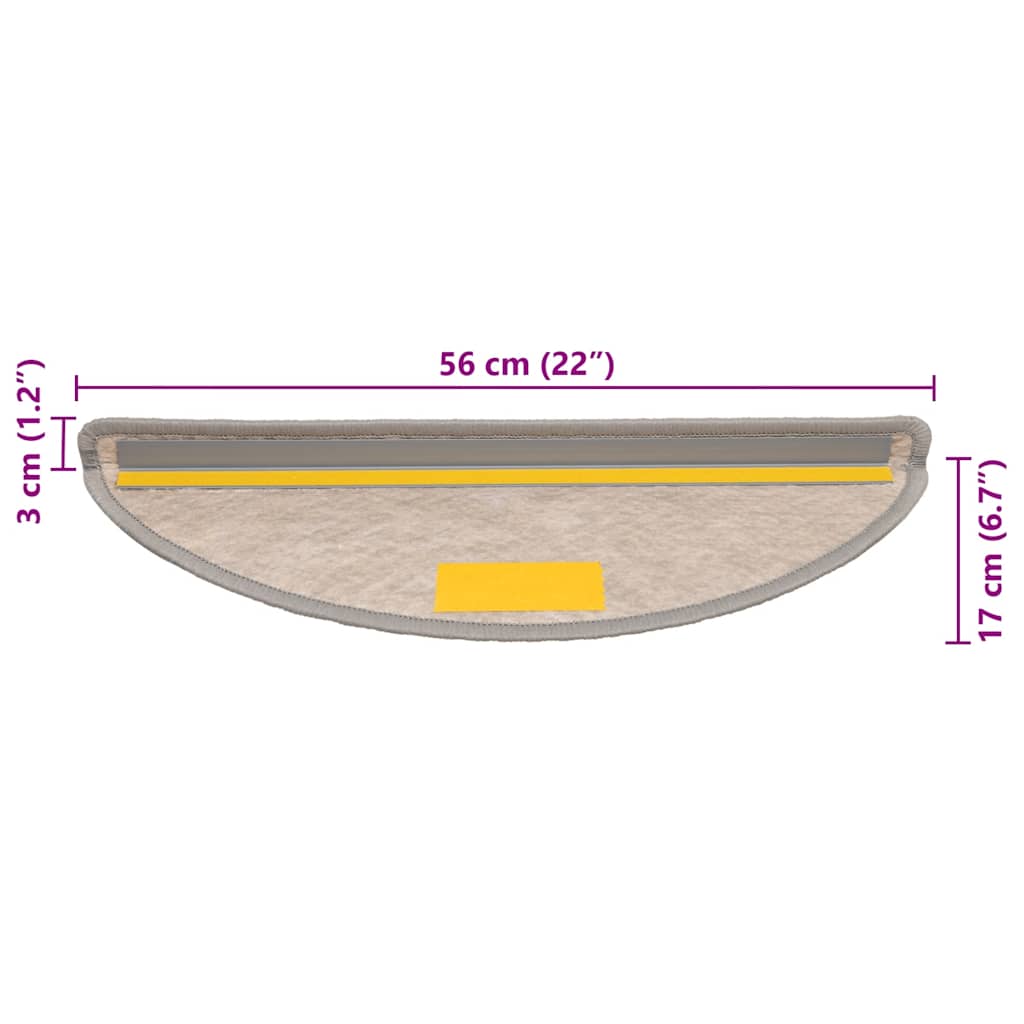 Tappeti Autoadesivi Scale Aspetto Sisal 30 pz 56x17x3cm Argento