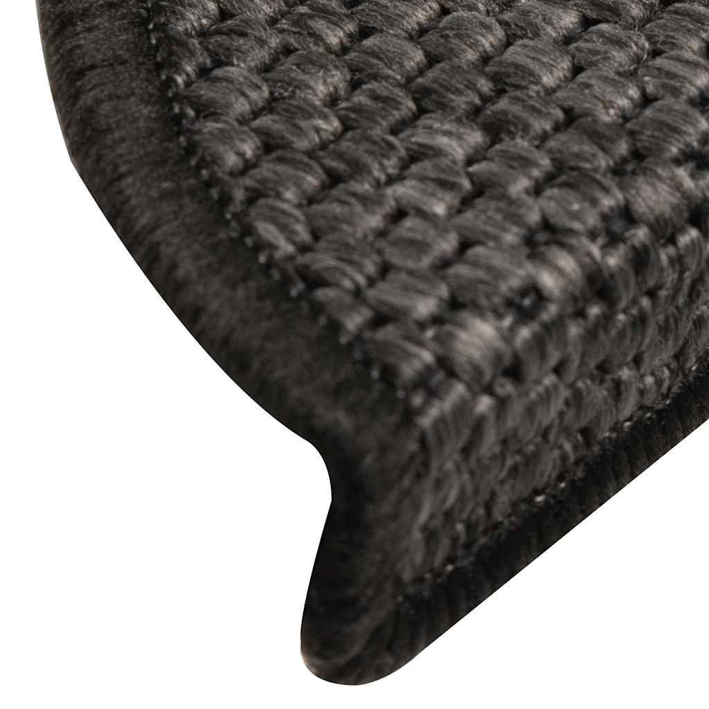 Tappeti Adesivi Scale Aspetto Sisal 30 pz 56x17x3 cm Antracite
