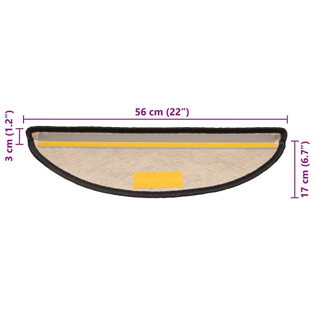 Tappeti Adesivi Scale Aspetto Sisal 30 pz 56x17x3 cm Antracite