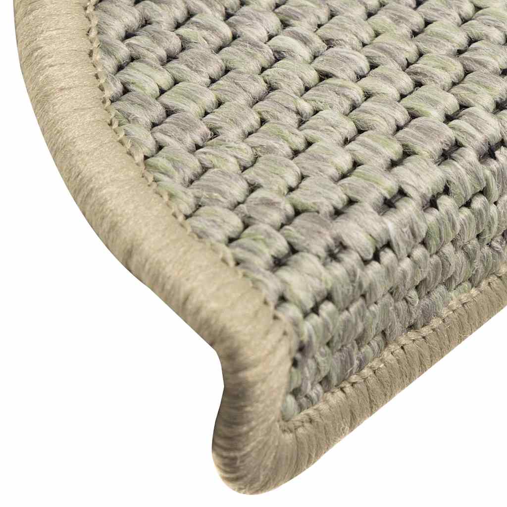 Tappeti Adesivi Scale Aspetto Sisal 30pz 56x17x3cm Verde Chiaro