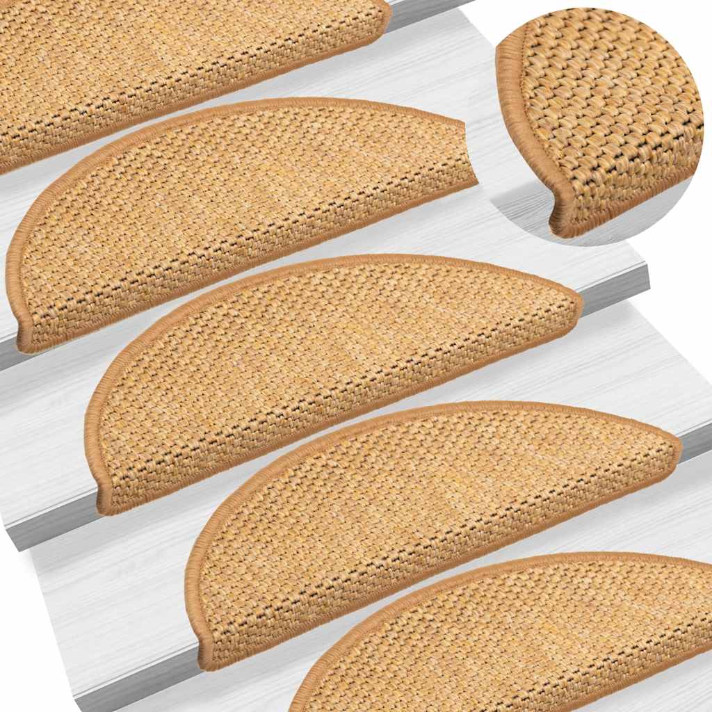 Tappeti Autoadesivi Scale Aspetto Sisal 30 pz 56x17x3 cm Sisal