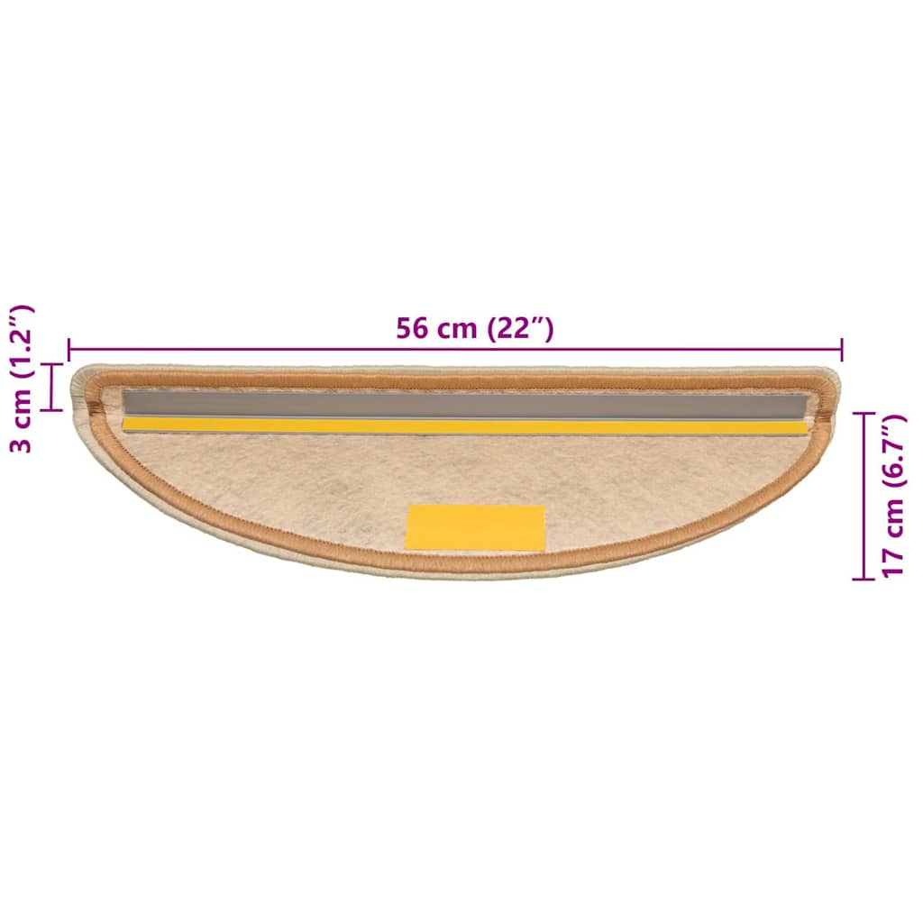 Tappeti Autoadesivi Scale Aspetto Sisal 30 pz 56x17x3 cm Sisal