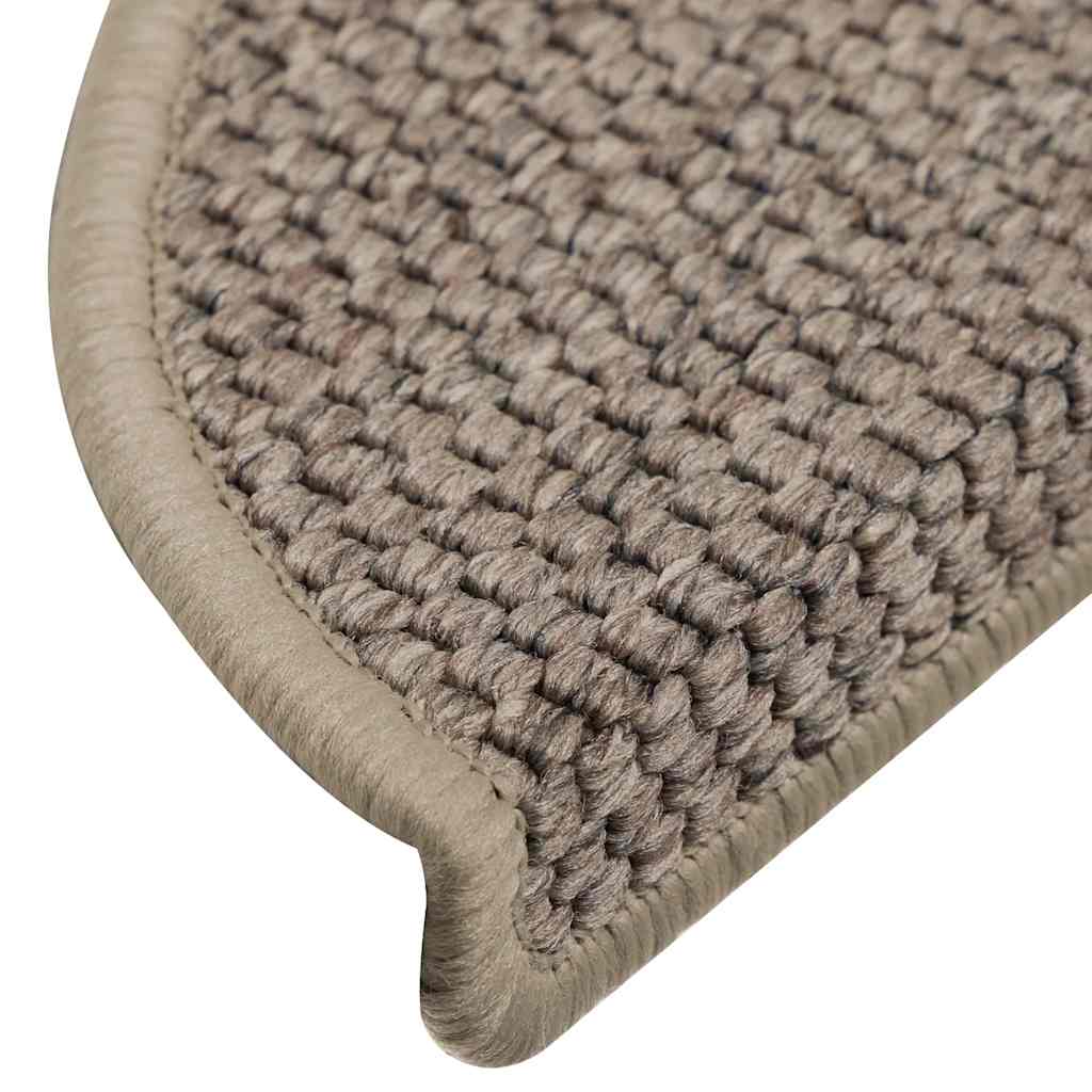 Tappeti Adesivi Scale Aspetto Sisal 30 pz 56x17x3cm Beige Scuro