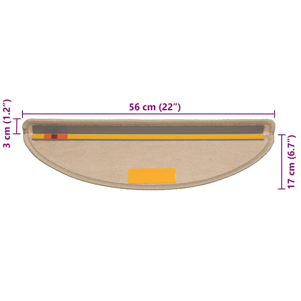 Tappeti Adesivi Scale Aspetto Sisal 30 pz 56x17x3cm Beige Scuro