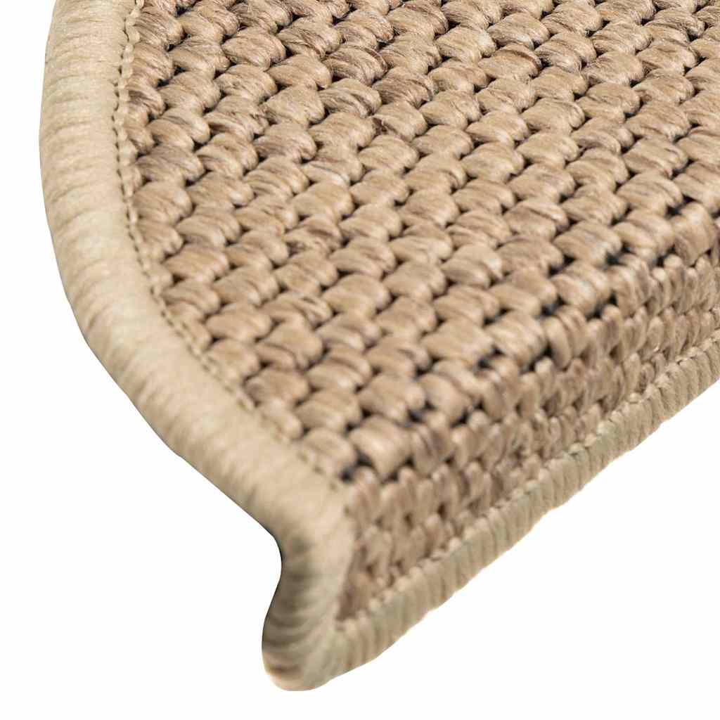 Tappeti Autoadesivi Scale Aspetto Sisal 30 pz 56x17x3 cm Sabbia