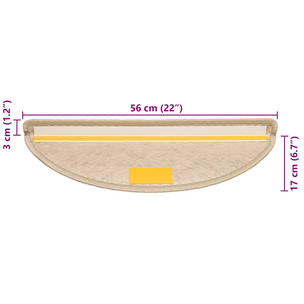 Tappeti Autoadesivi Scale Aspetto Sisal 30 pz 56x17x3 cm Sabbia