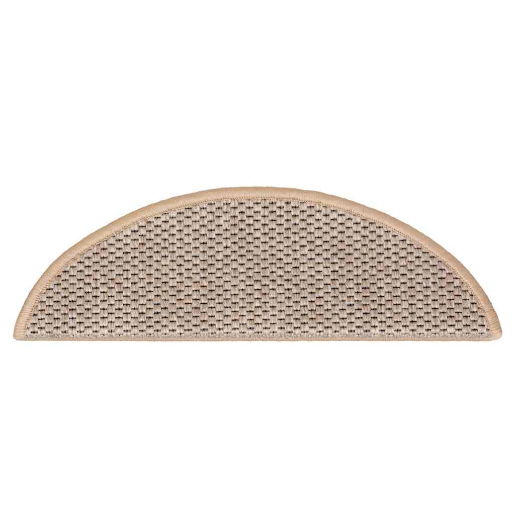 Tappeti Adesivi Scale Aspetto Sisal 30pz 56x17x3cm Beige Chiaro
