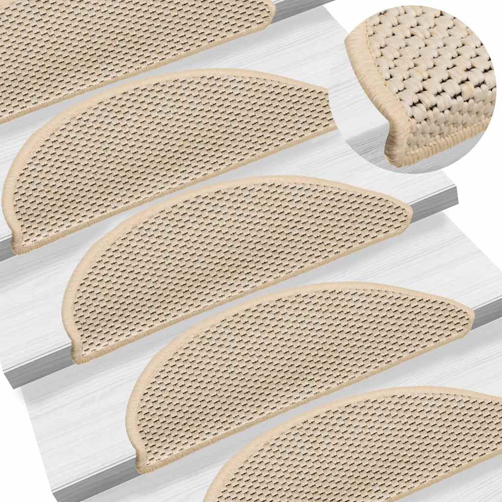 Tappeti Autoadesivi Scale Aspetto Sisal 30pz 56x17x3 cm Berbero